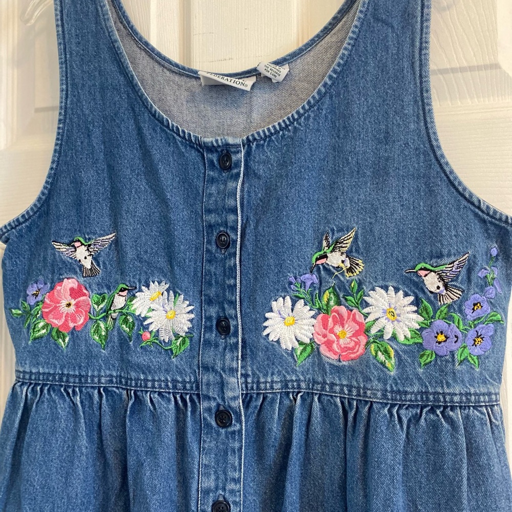 National Wildlife Federation Denim Dress with Embroidery